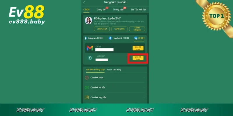 Trao đổi nhanh chóng bằng hotline